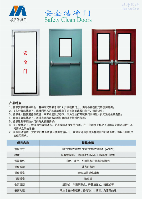 安全潔凈門